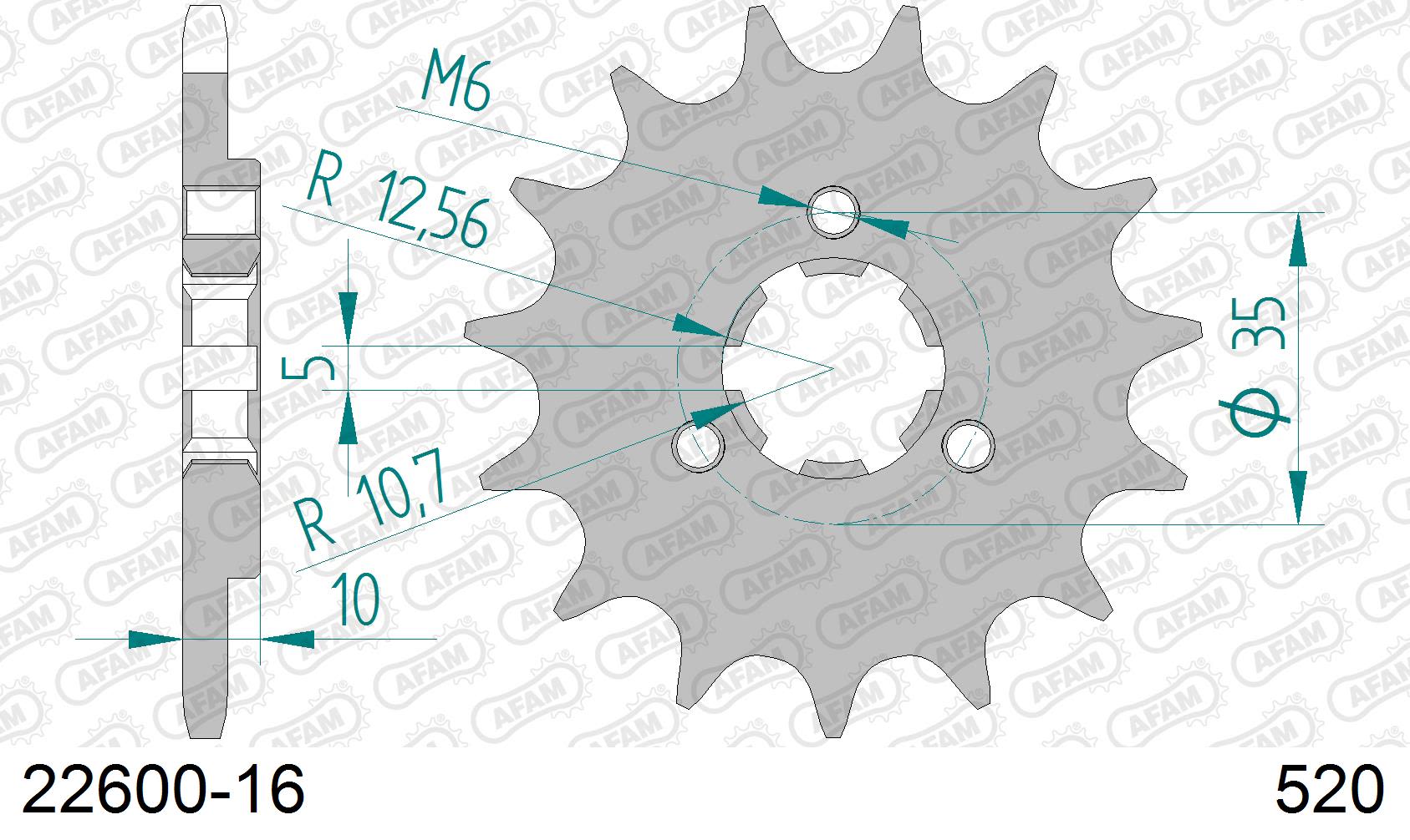 Pignone AFAM 22600-16 passo 520 CAGIVA W 16 1994  -1998  