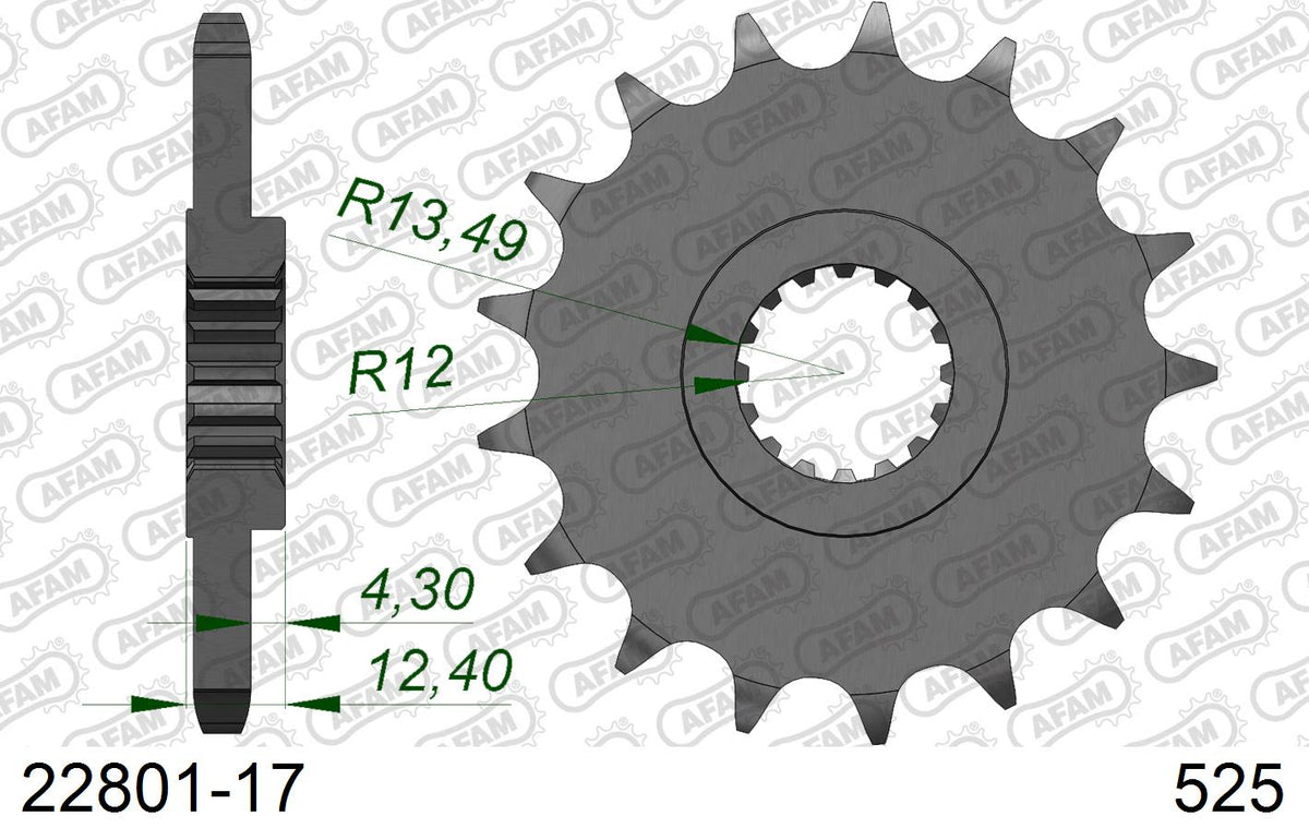 Pignone AFAM 22801-17 passo 525 SUZUKI GSX-R 1000 2017  -2022  