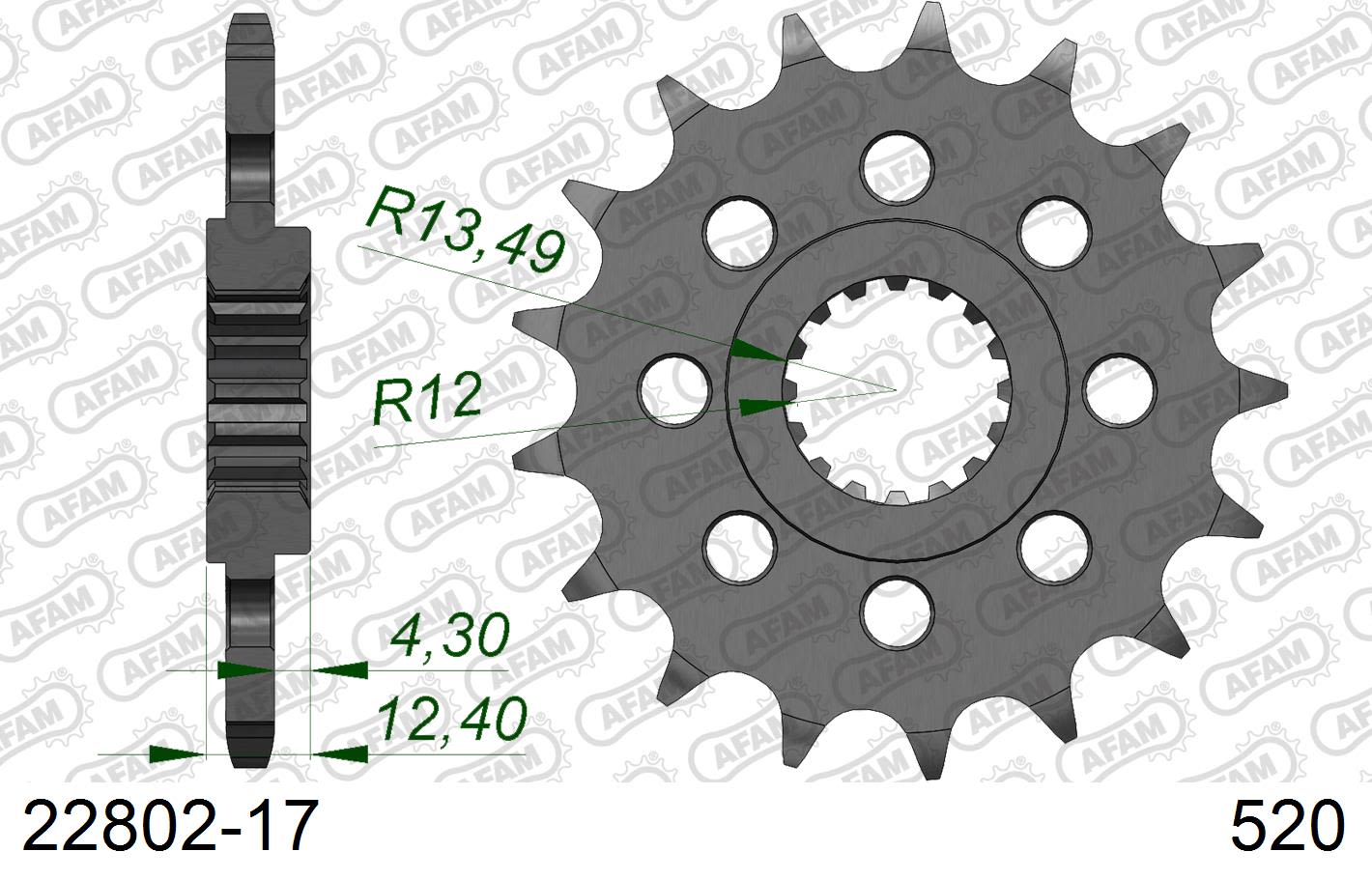 Pignone AFAM 22802-17 passo 520 SUZUKI GSX-R 1000 2017  -2022  