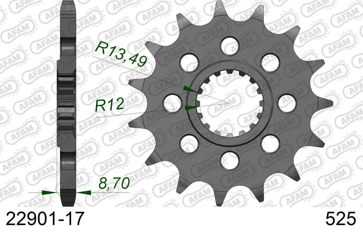 Pignone AFAM 22901-17 passo 525 SUZUKI GSX-R 1000 2009  -2016  