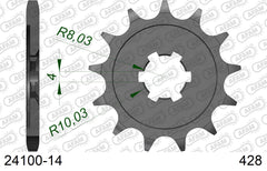 Pignone AFAM 24100-14 passo 428 KAWASAKI KX 80 1998  -2000  