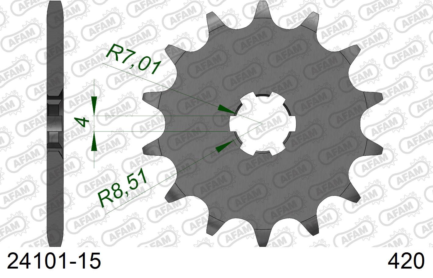 Pignone AFAM 24101-15 passo 420 KAWASAKI AR 80 1981  -1989  