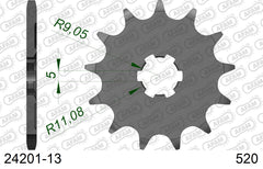 Pignone AFAM 24201-13 passo 520 KAWASAKI KX 125 1996  -2008  