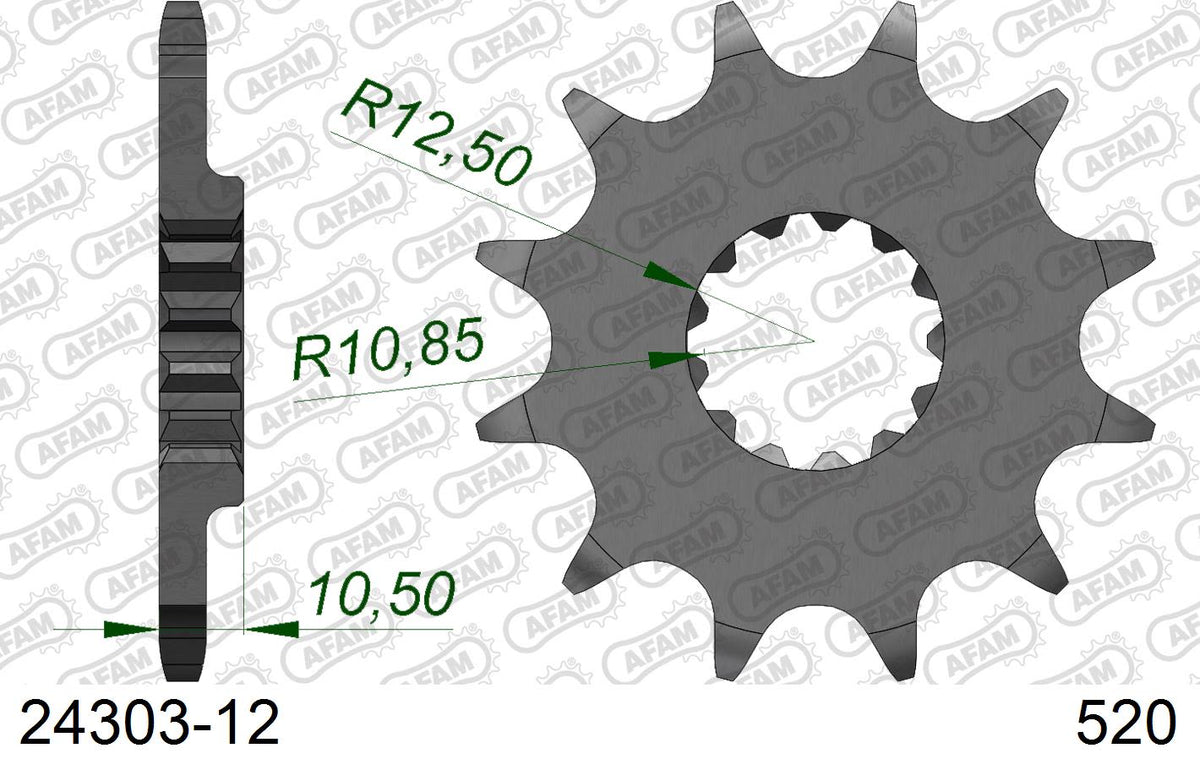 Pignone AFAM 24303-12 passo 520 KAWASAKI KFX 250 MOJAVE 2004