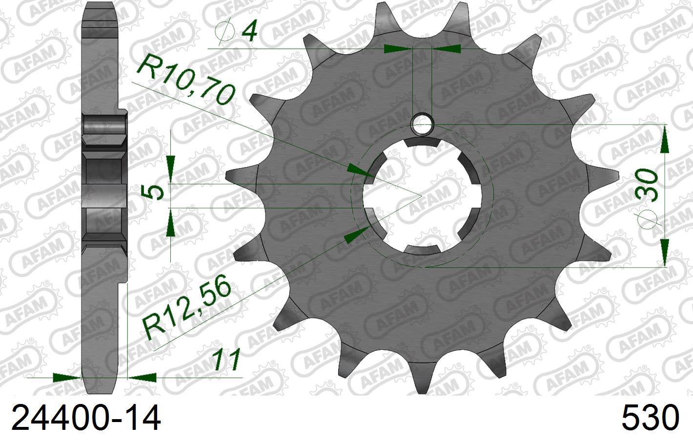 Pignone AFAM 24400-14 passo 530 KAWASAKI KH 400 1976  -1978  