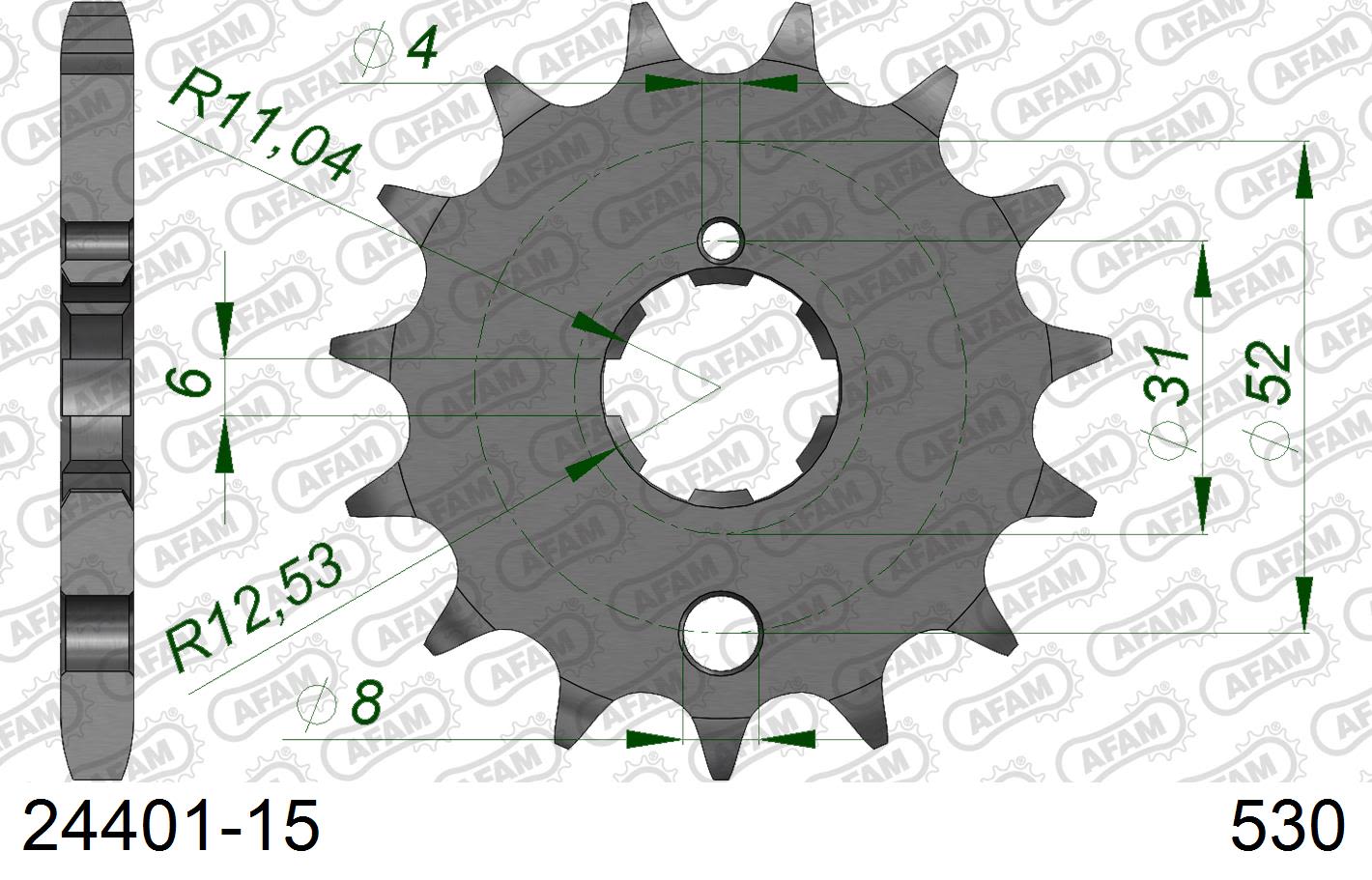 Pignone AFAM 24401-15 passo 530 KAWASAKI Z 400 1979