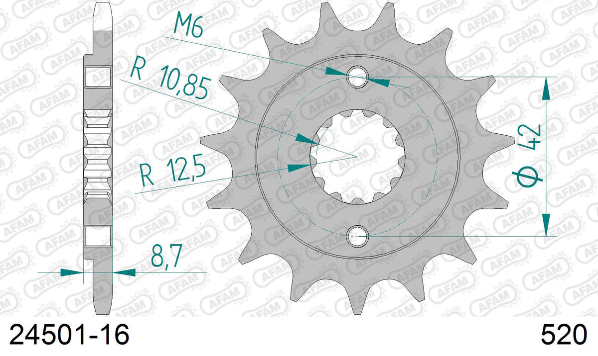 Pignone AFAM 24501-16 passo 520 KAWASAKI ZR 400 ZEPHYR 1997  -2001  