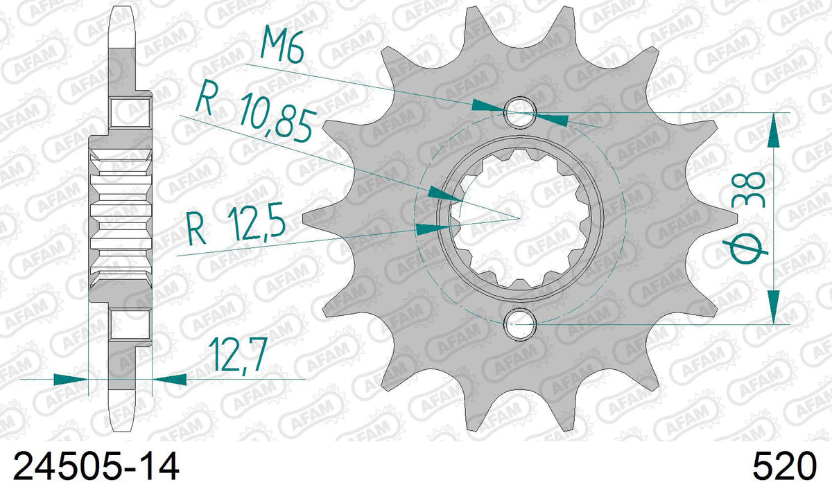 Pignone AFAM 24505-14 passo 520 KAWASAKI KLX 650 R 1993  -2001  