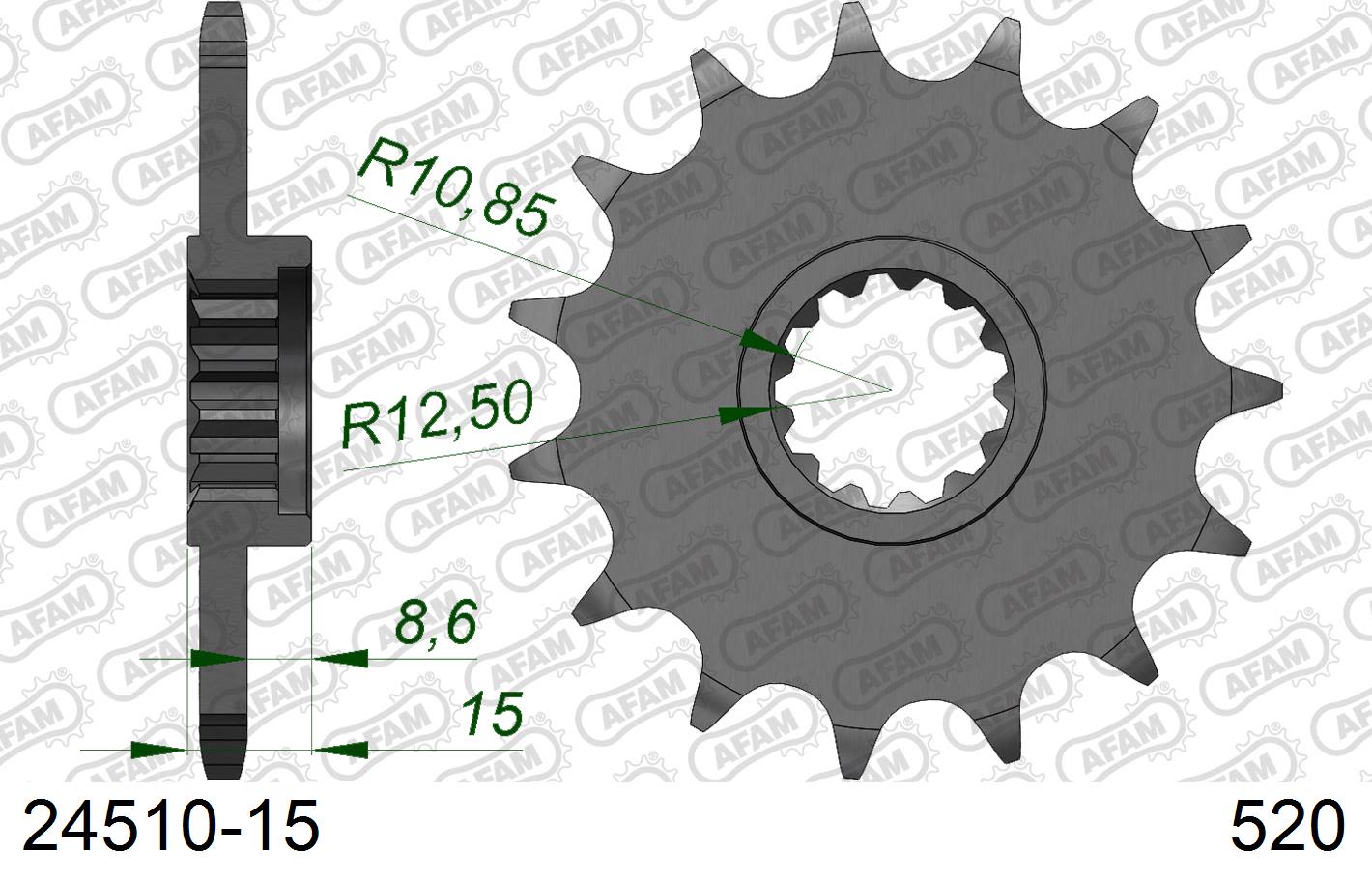 Pignone AFAM 24510-15 passo 520 KAWASAKI ZX 6 RR 2003  -2007  