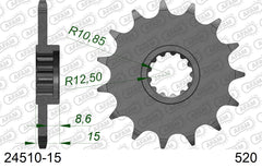 Pignone AFAM 24510-15 passo 520 KAWASAKI ZX 6 RR 2003  -2007  