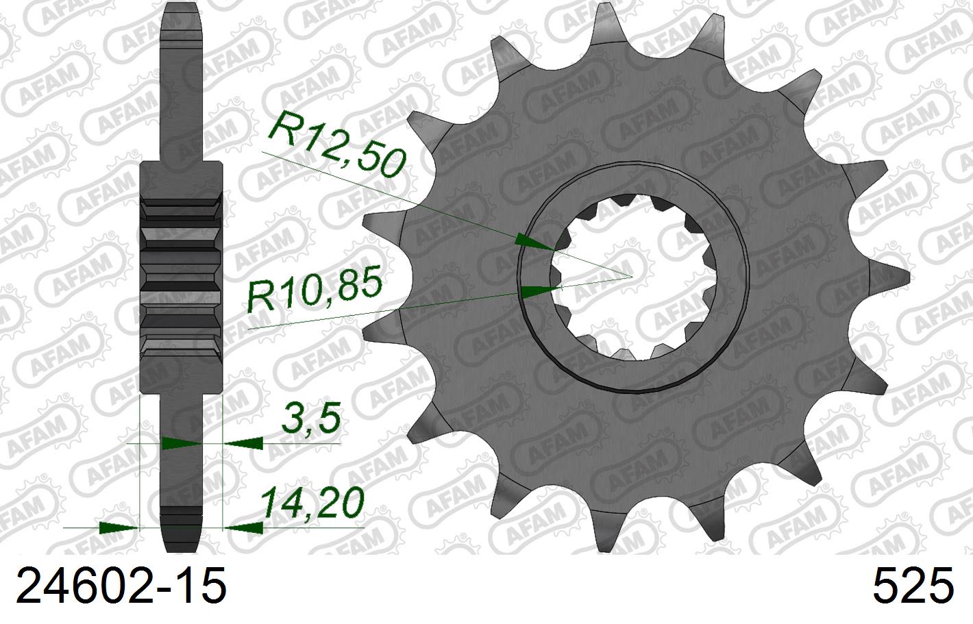 Pignone AFAM 24602-15 passo 525 KAWASAKI ZR 750 ZEPHYR 1995  -1998  