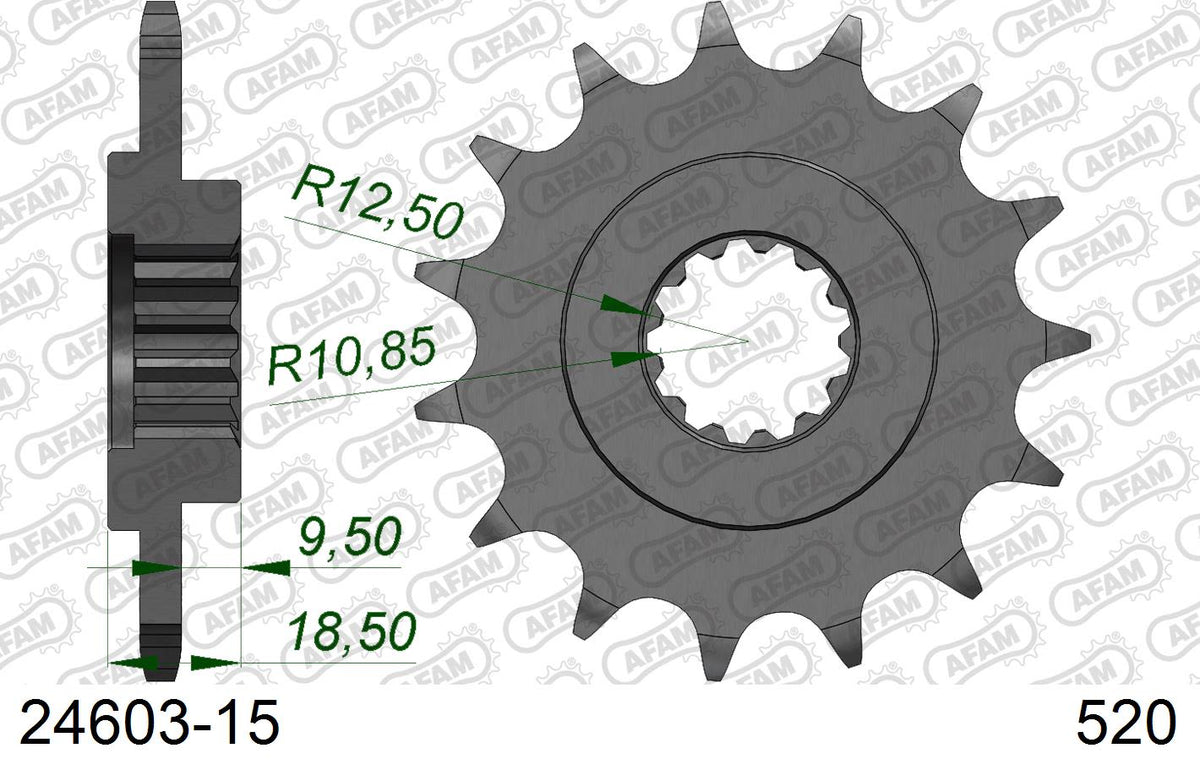 Pignone AFAM 24603-15 passo 520 KAWASAKI Z 750 R 2011  -2012  