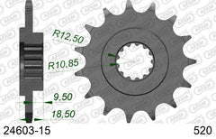 Pignone AFAM 24603-15 passo 520 KAWASAKI Z 750 R 2011  -2012  