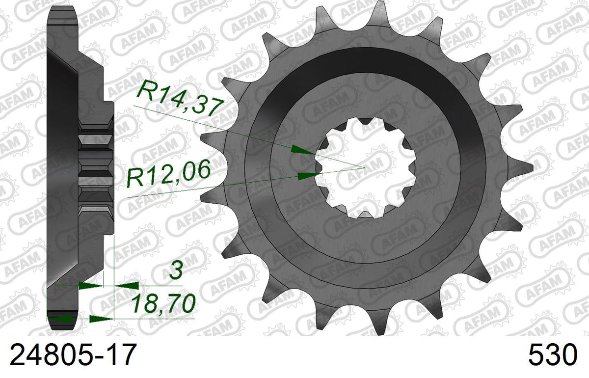 Pignone AFAM 24805-17 passo 530 KAWASAKI ZX 10 ZX 1000 1988  -1990  