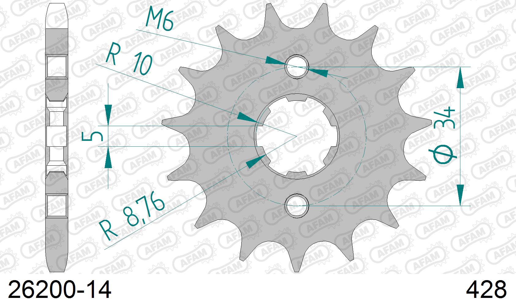 Pignone AFAM 26200-14 passo 428 HONDA EZ 90 1991  -1995  