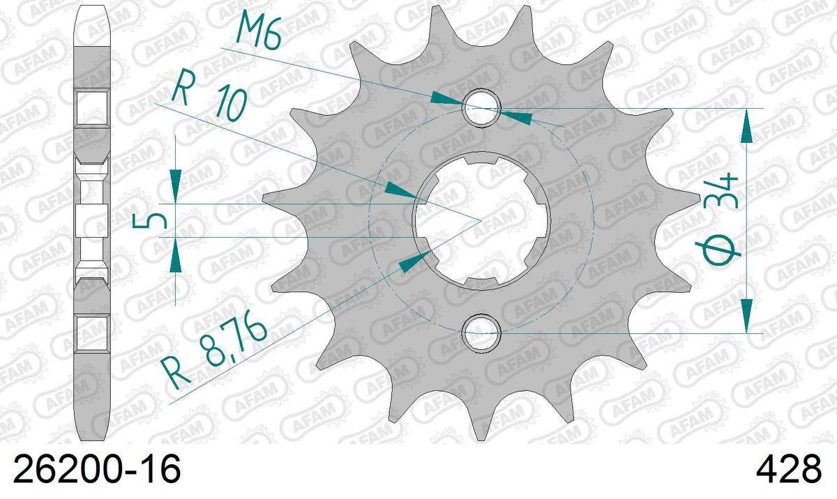 Pignone AFAM 26200-16 passo 428 KYMCO 125 HIPSTER 1999  -2007  