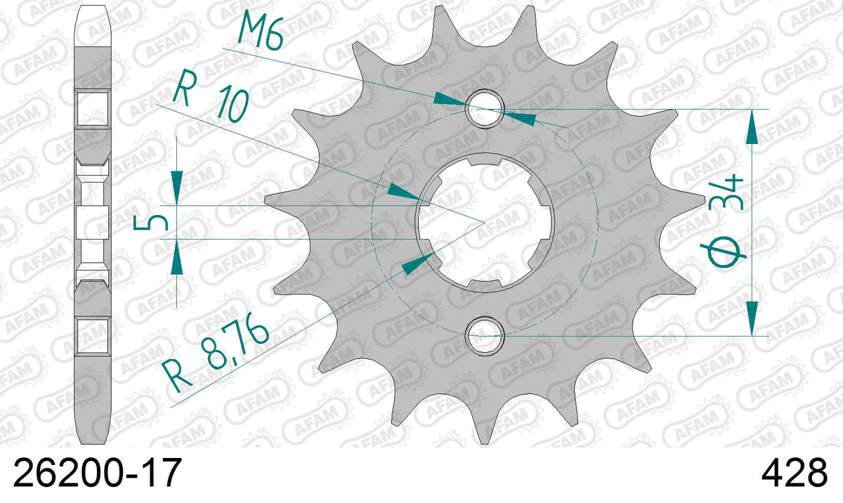 Pignone AFAM 26200-17 passo 428 GILERA 125 COGUAR 1999  -2002  