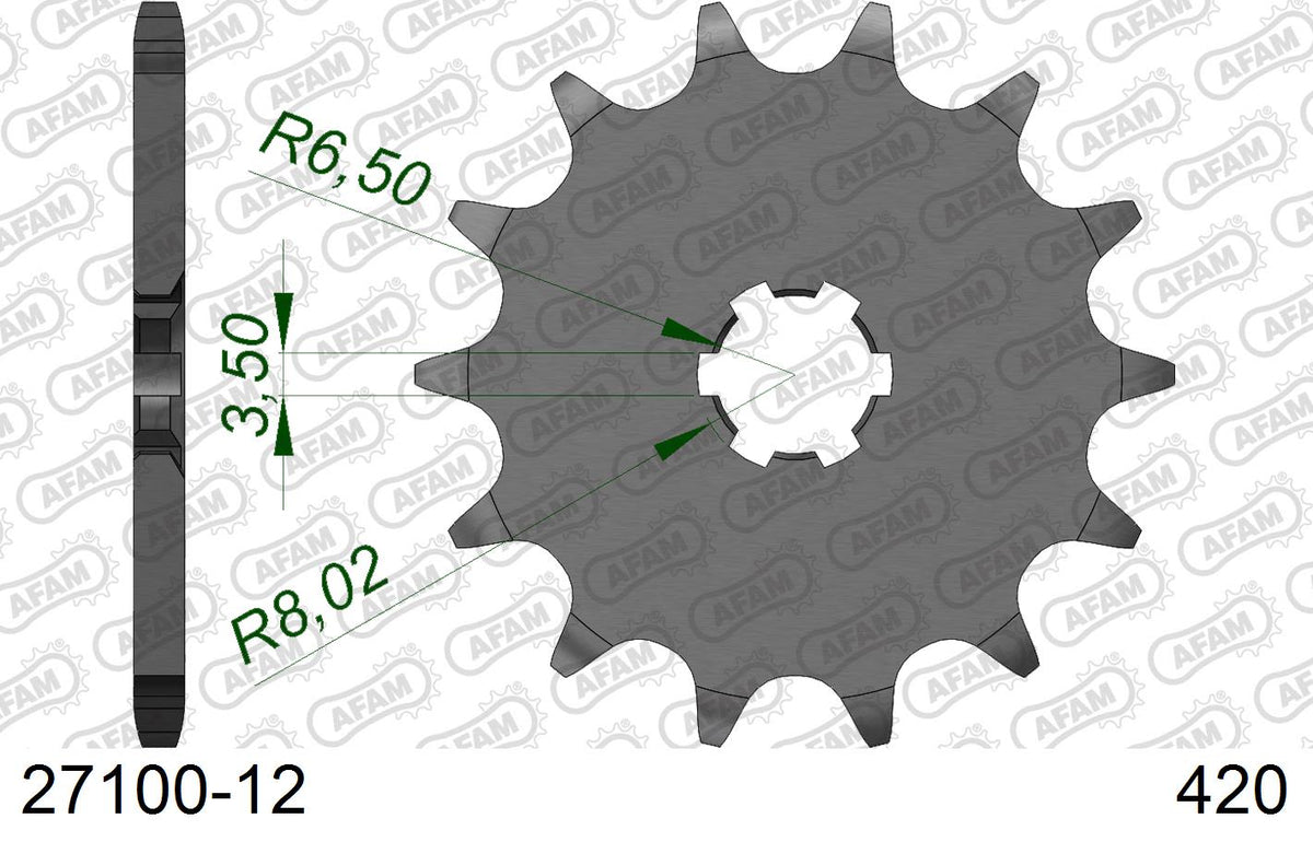 Pignone AFAM 27100-12 passo 420 SUZUKI ZR 50 1983  -1990  