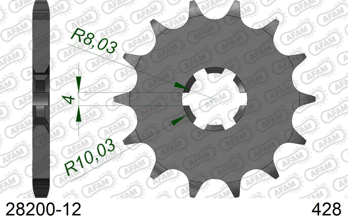 Pignone AFAM 28200-12 passo 428 YAMAHA DT 80 LC 1981  -1984  