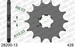 Pignone AFAM 28200-13 passo 428 SUZUKI RM 80 1982  -1983  