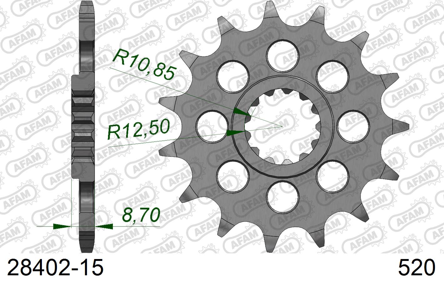 Pignone AFAM 28402-15 passo 520 KAWASAKI Z 1000 R ZR 1000 2017  -2020  