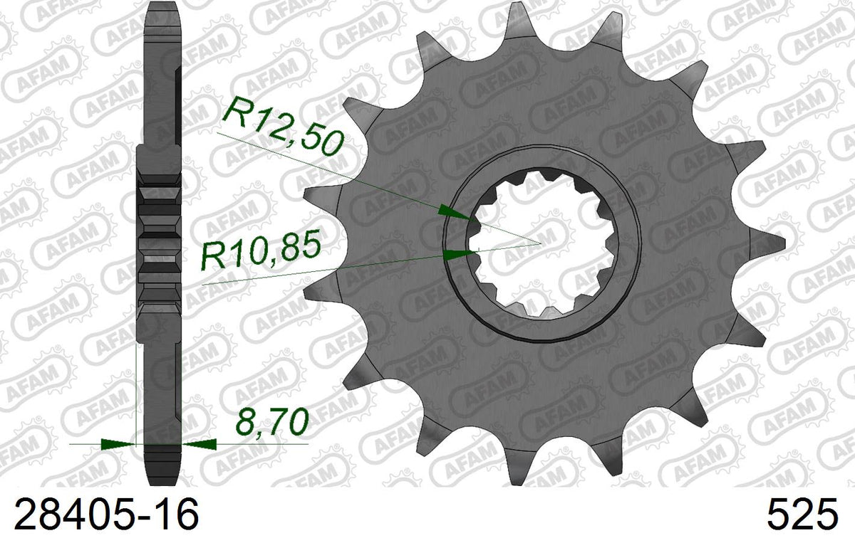 Pignone AFAM 28405-16 passo 525 KAWASAKI Z 1000 ZR 1000 2003  -2006  