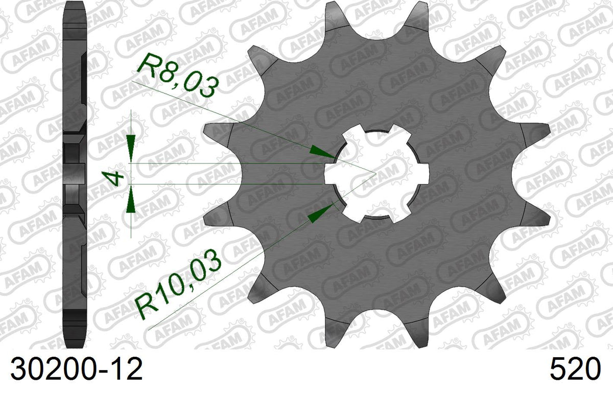 Pignone AFAM 30200-12 passo 520 KAWASAKI KX 125 1983  -1993  