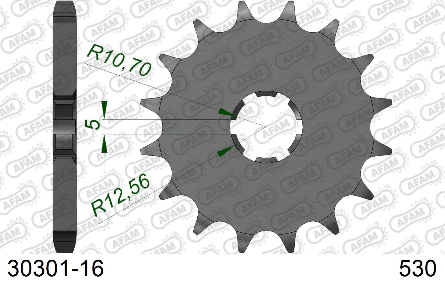 Pignone AFAM 30301-16 passo 530 YAMAHA RD 250 LC 1980  -1986  