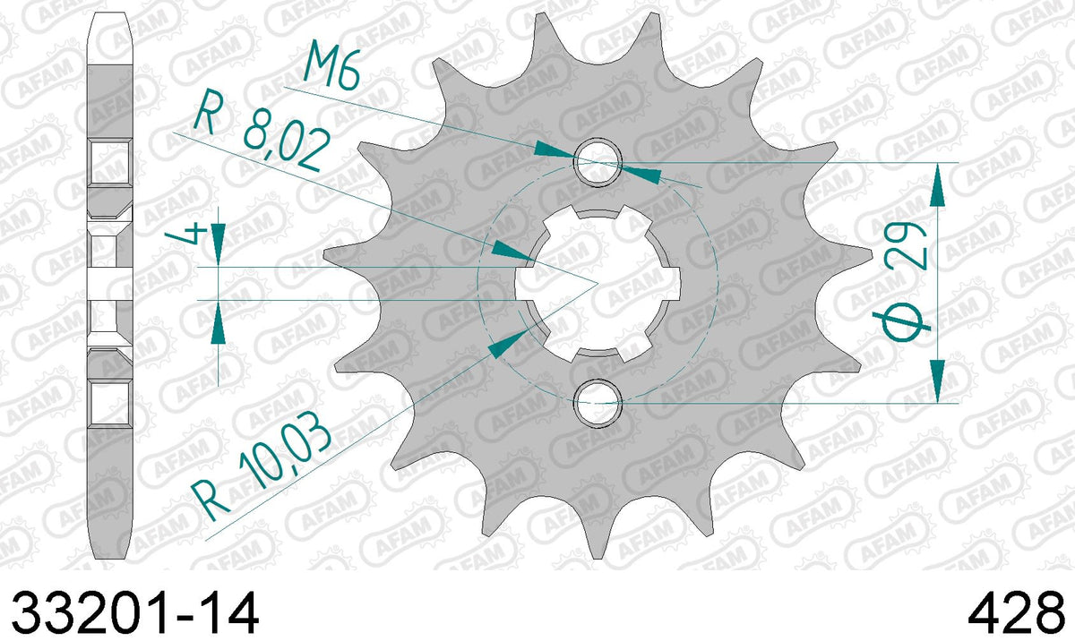 Pignone AFAM 33201-14 passo 428 SUZUKI GT 125 1974  -1981  