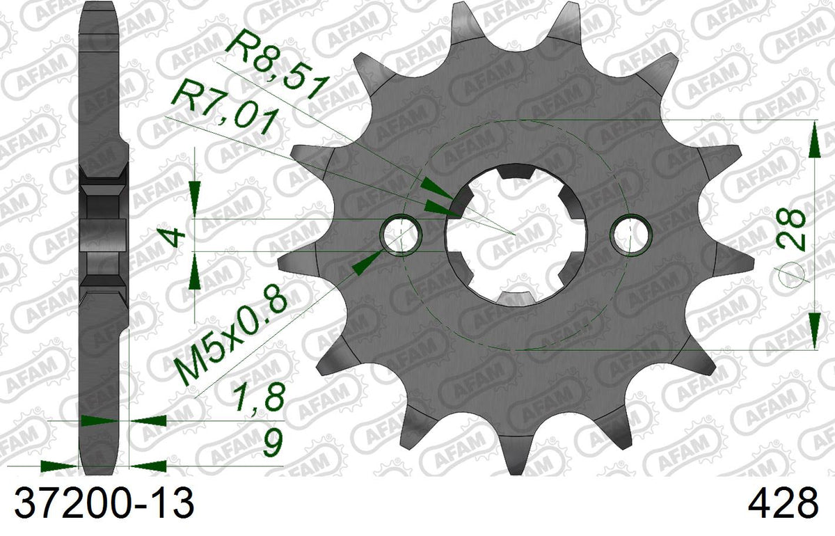 Pignone AFAM 37200-13 passo 428 APRILIA RS 125 2021  -2022  