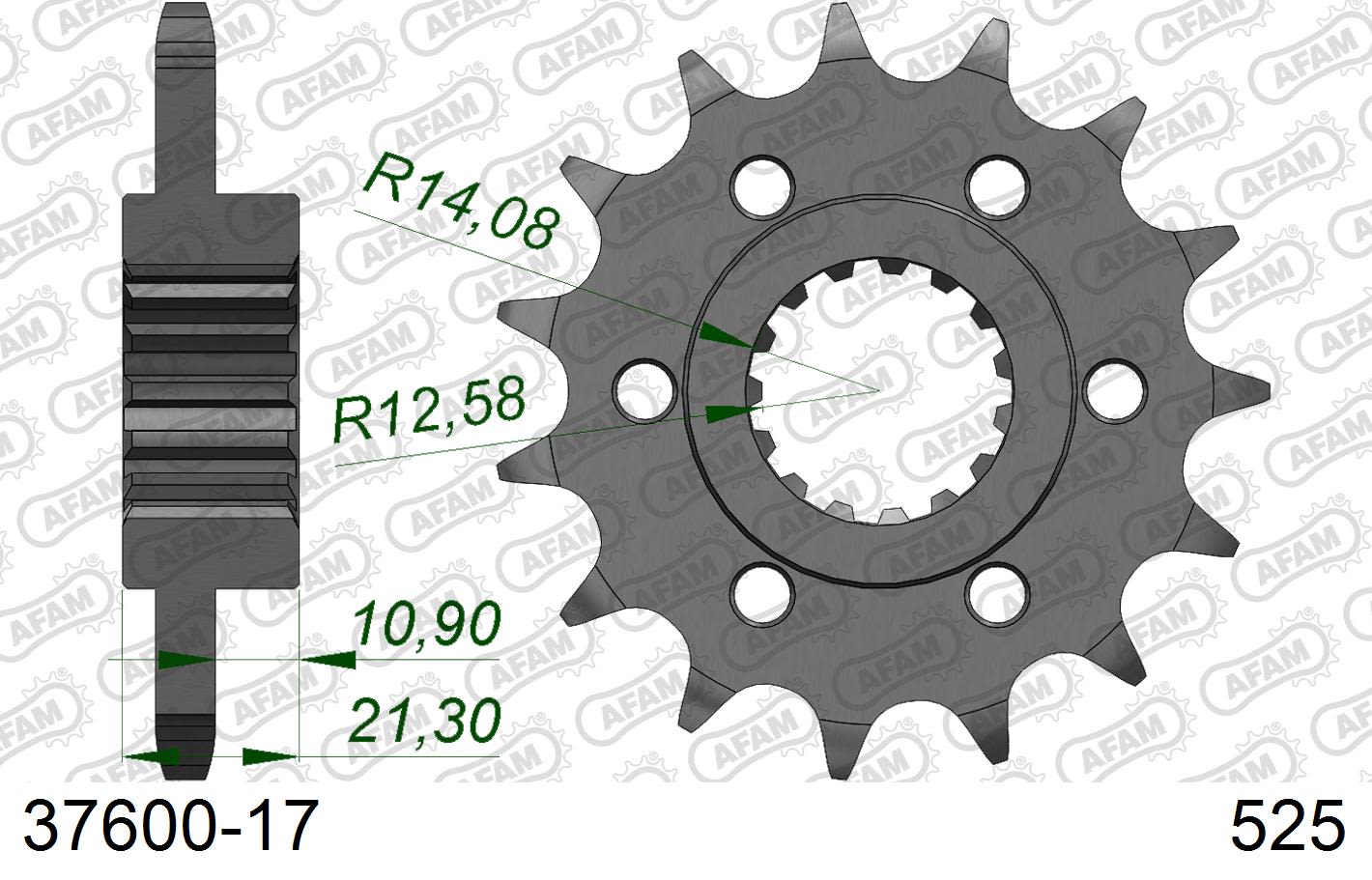 Pignone AFAM 37600-17 passo 525 APRILIA 1200 CAPONORD 2013  -2016  