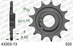 Pignone AFAM 43303-13 passo 520 SHERCO SE-R 125 CROSS COUNTRY 2019  -2020  