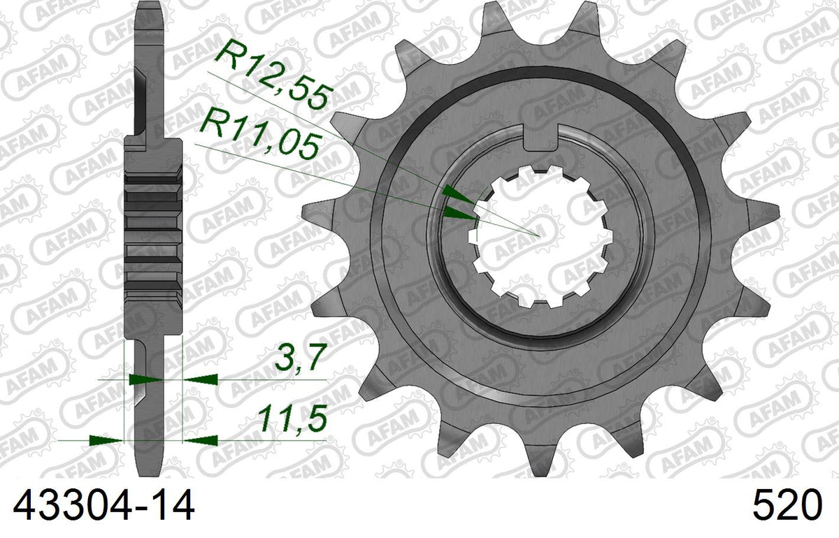 Pignone AFAM 43304-14 passo 520 SHERCO SE 250 ENDURO 2014  -2018  