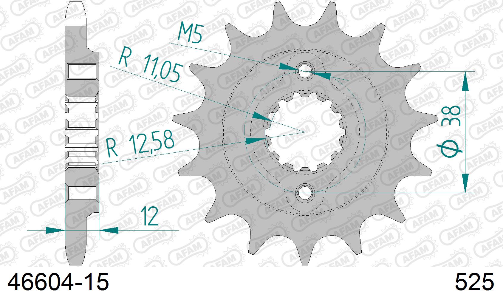 Pignone AFAM 46604-15 passo 525 CAGIVA 900 IE CANYON 1998  -2000  