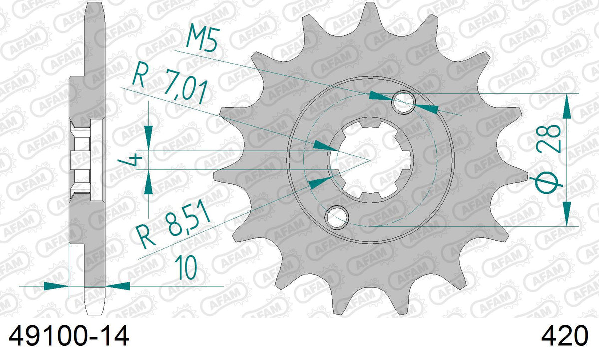 Pignone AFAM 49100-14 passo 420 CAGIVA 50 MITO 1998  -1999  