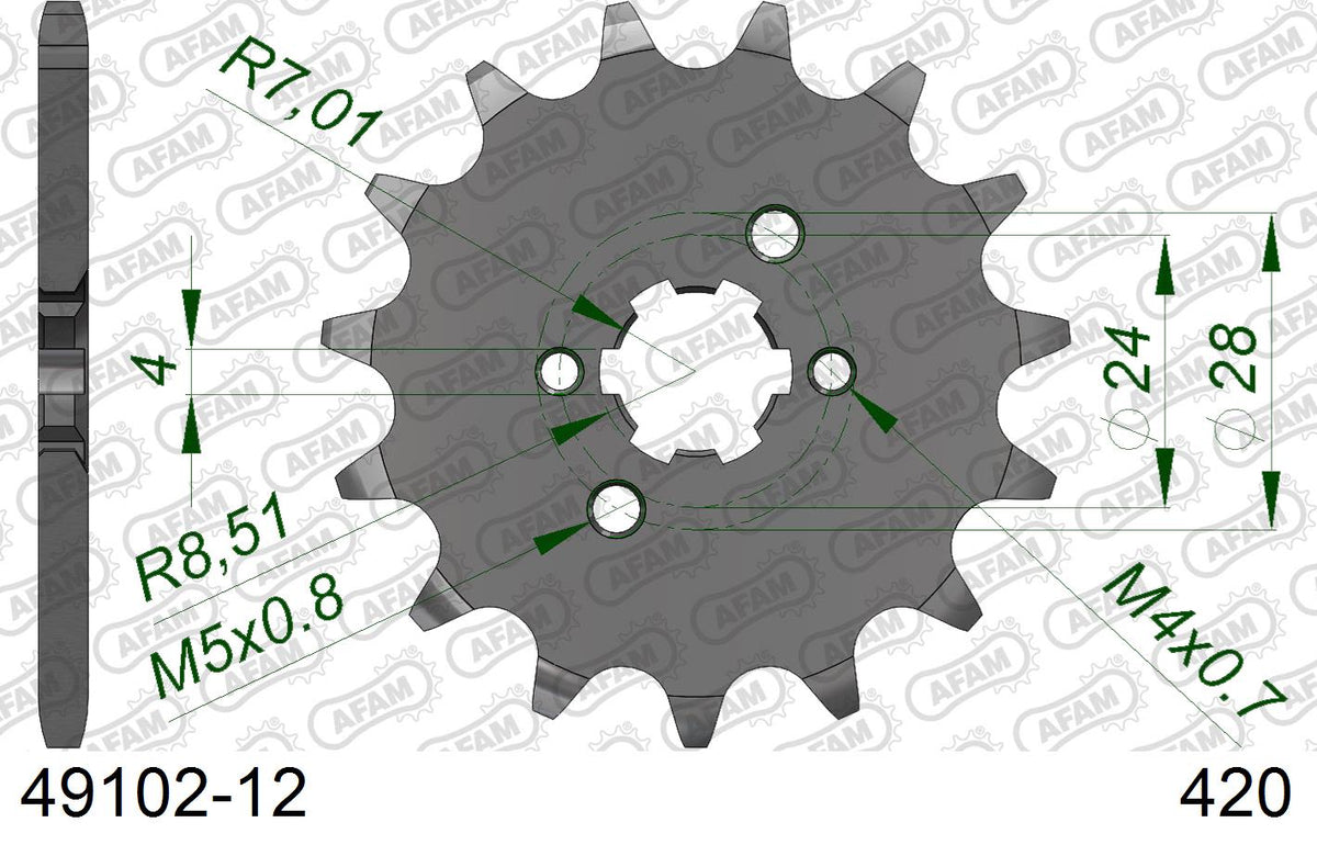 Pignone AFAM 49102-12 passo 420 BULTACO 50 LOBITO 1999