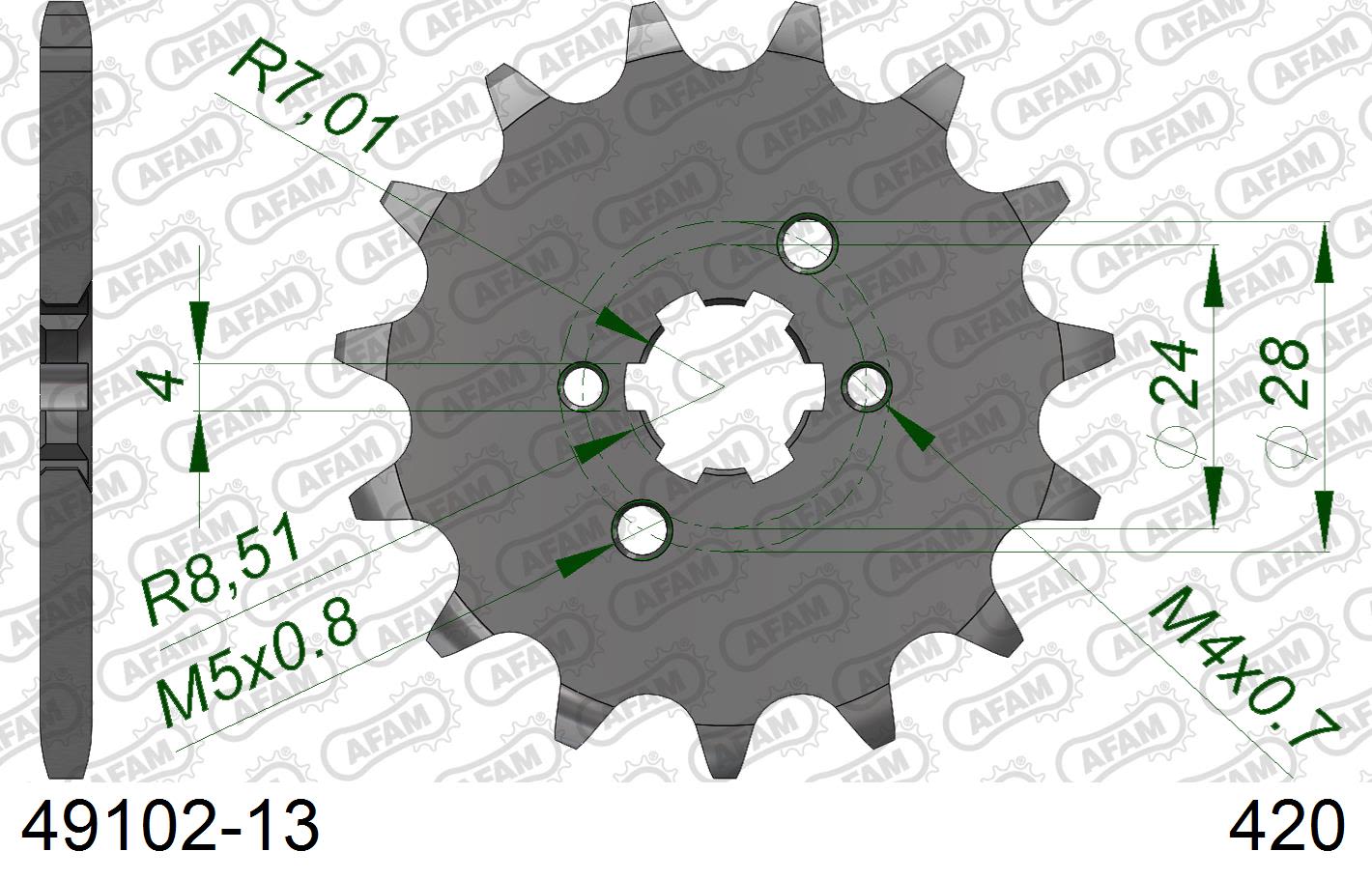 Pignone AFAM 49102-13 passo 420 BULTACO SM 50 ASTRO 2001