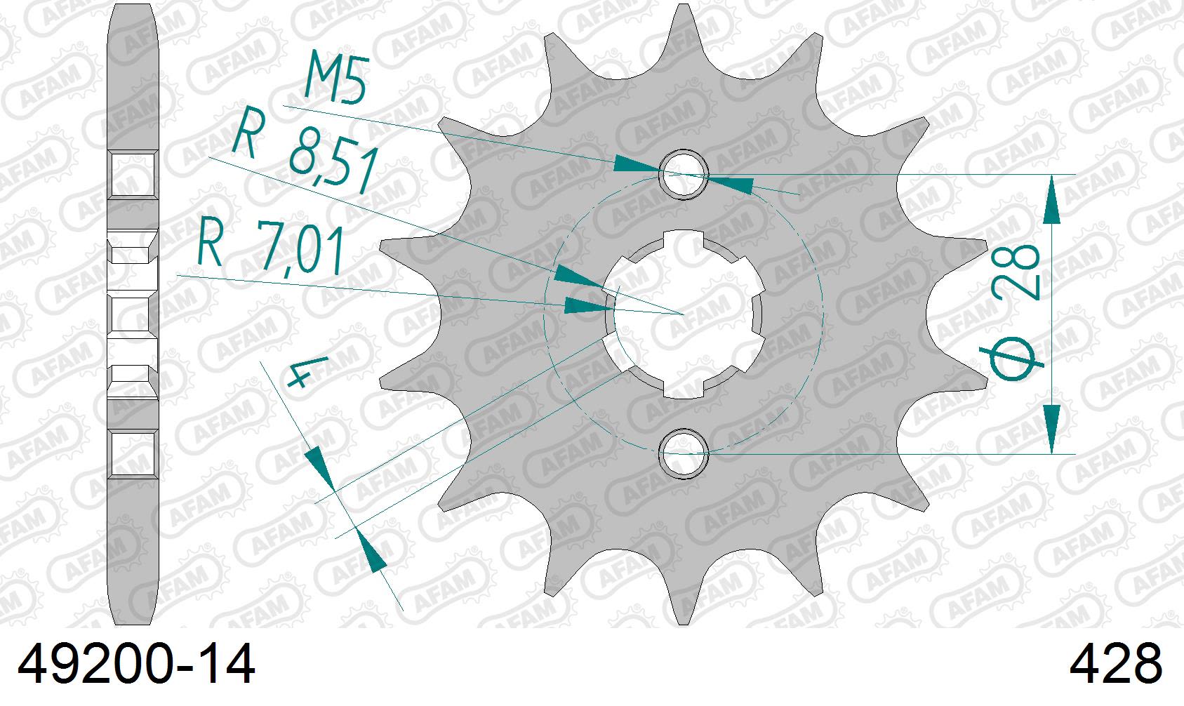 Pignone AFAM 49200-14 passo 428 APRILIA SX 125 IE 2018  -2020  