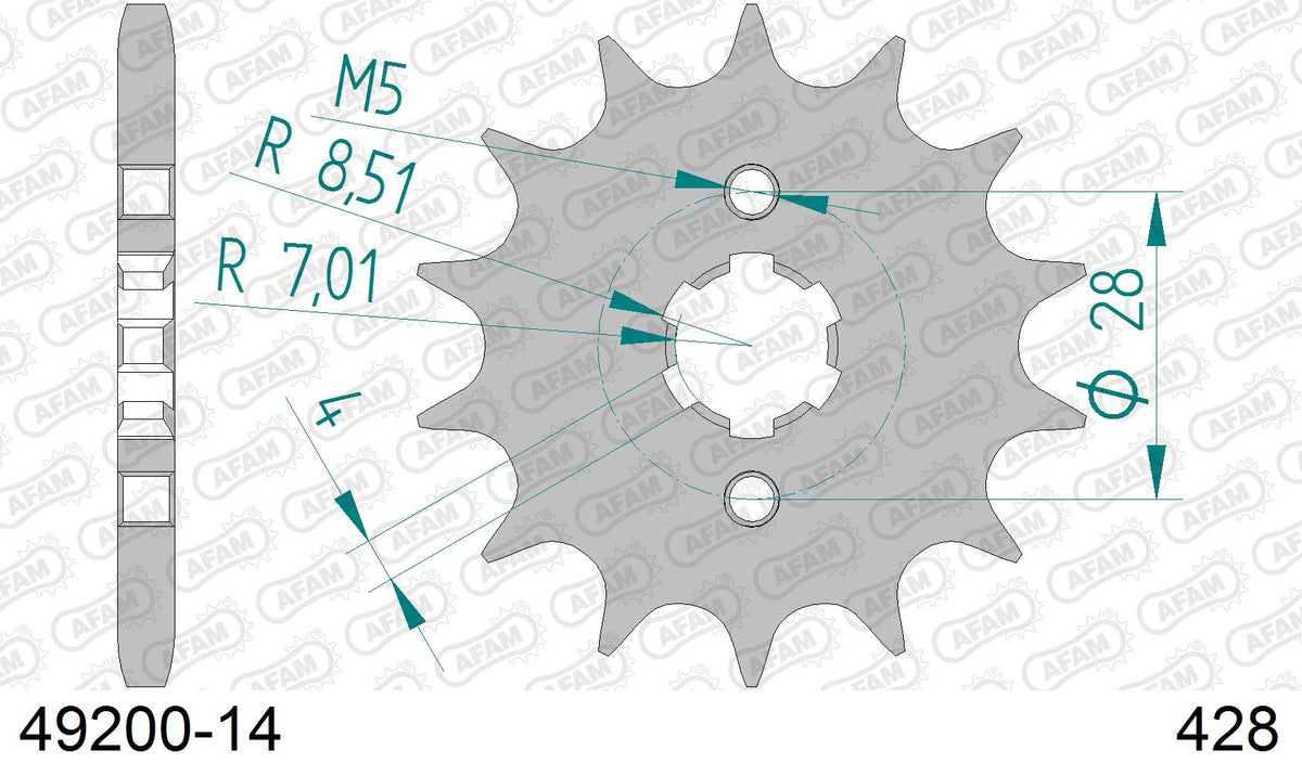 Pignone AFAM 49200-14 passo 428 APRILIA SX 125 IE 2018  -2020  