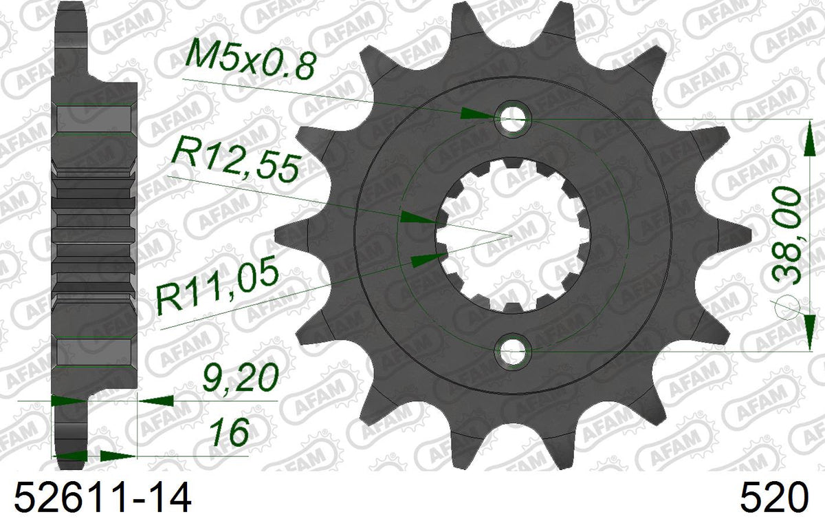 Pignone AFAM 52611-14 passo 520 DUCATI 748 BIPOSTO 1995  -2002  