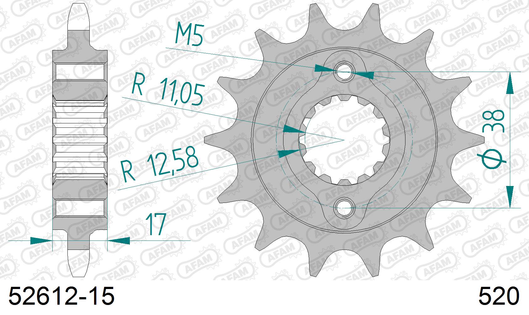 Pignone AFAM 52612-15 passo 520 DUCATI 900 IE MONSTER 2000  -2002  