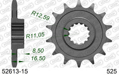 Pignone AFAM 52613-15 passo 525 DUCATI S 1000 DS MULTISTRADA 2005  -2006  