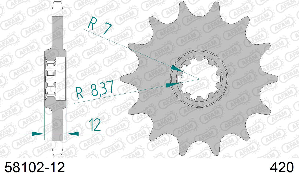 Pignone AFAM 58102-12 passo 420 GAS-GAS EC 50 ROOKIE 2001  -2005  