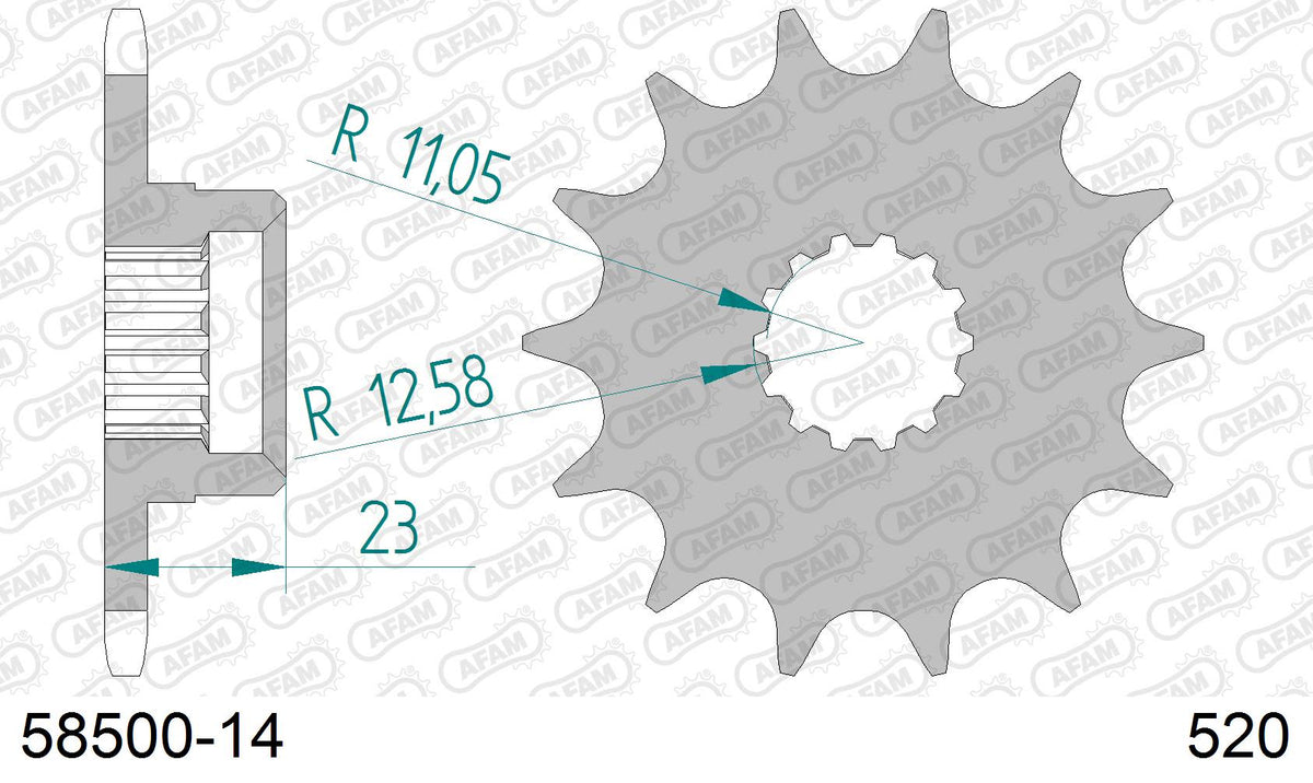 Pignone AFAM 58500-14 passo 520 GILERA XRT 600 1988  -1989  