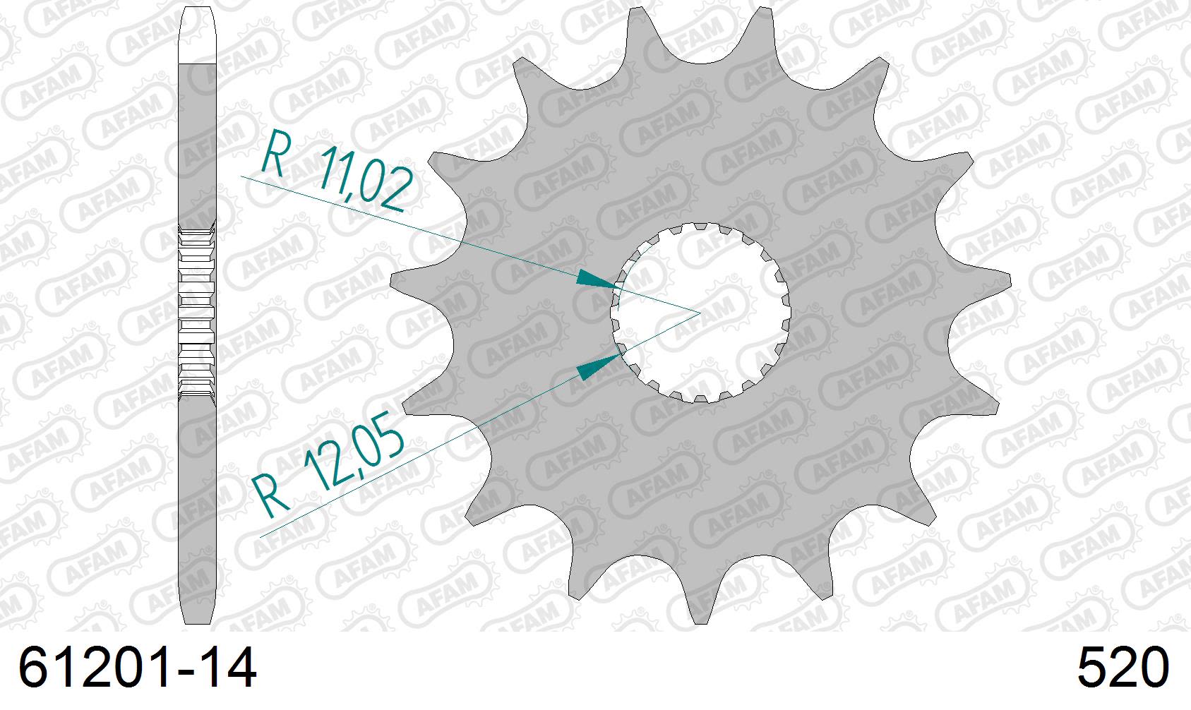 Pignone AFAM 61201-14 passo 520 APRILIA RX 125 R 1992  -1995  