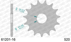 Pignone AFAM 61201-16 passo 520 APRILIA AF1 125 EUROPA 1990  -1994  