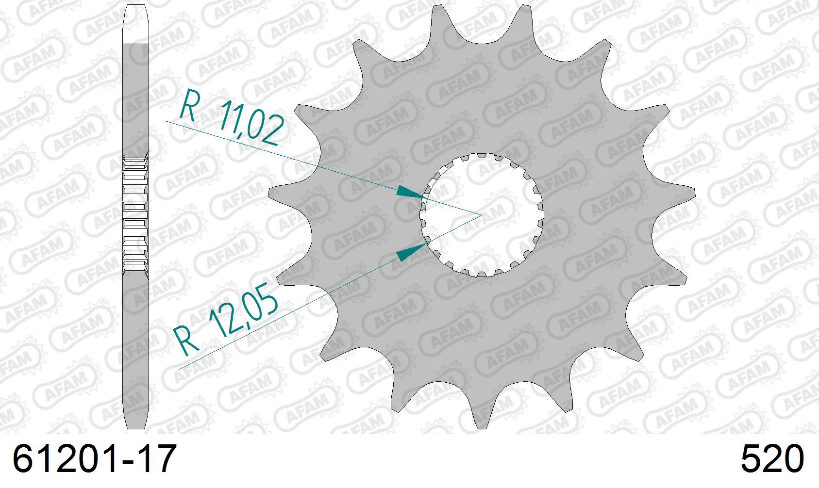 Pignone AFAM 61201-17 passo 520 APRILIA RS 125 1999  -2012  