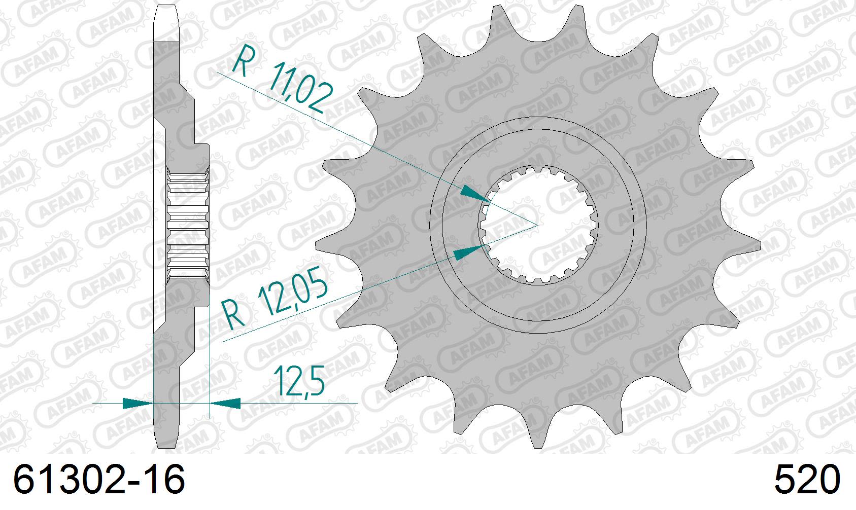 Pignone AFAM 61302-16 passo 520 APRILIA ETX 350 TUAREG WIND 1988  -1989  