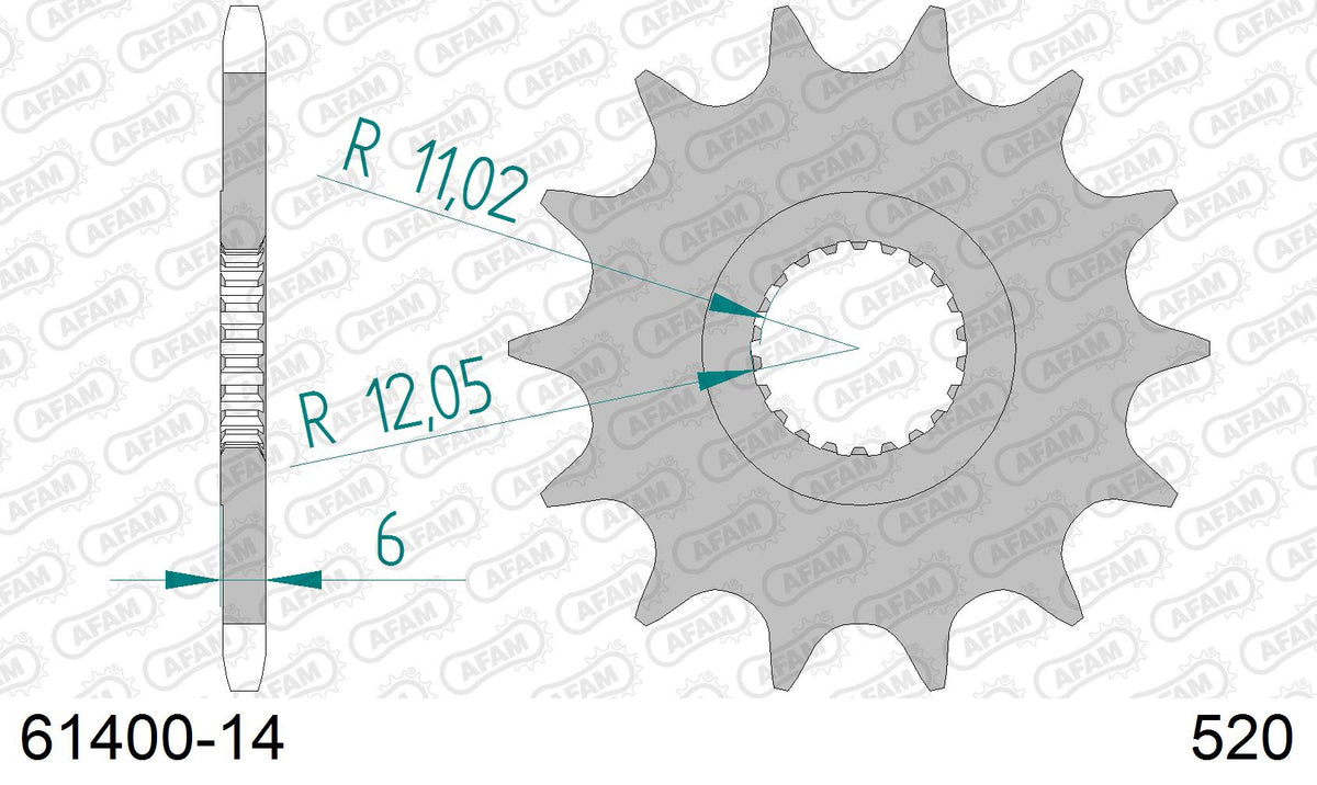 Pignone AFAM 61400-14 passo 520 CAN AM DS 450 2008  -2012  