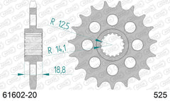 Pignone AFAM 61602-20 passo 525 BMW F 800 R 2005  -2014  